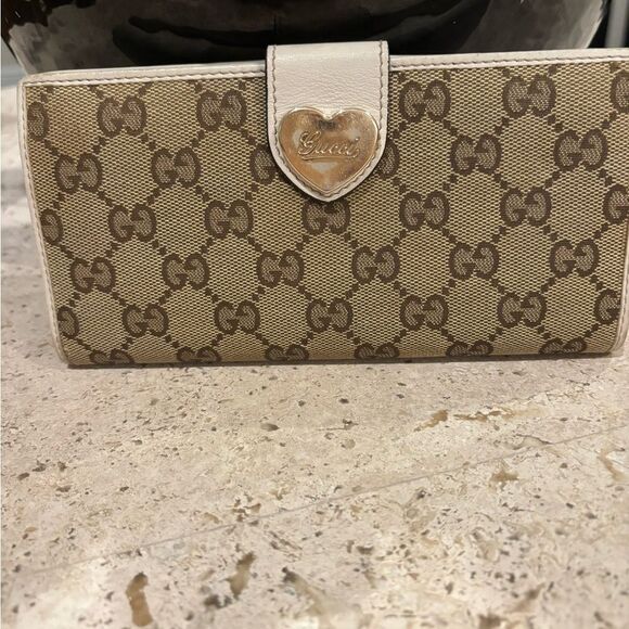 Gucci Tan and Brown GG Pattern Continental Wallet - Picture 1 of 6